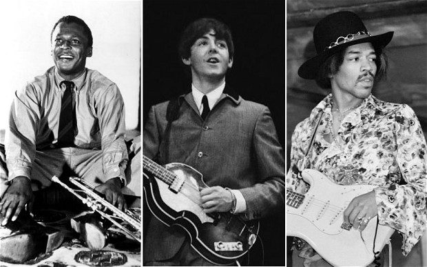Paul McCartney, Jimi Hendrix, Miles Davis